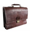 Maletín Oficina Cuero - 3 Compartimentos - Bolsillo Interior Para Móvil - 38 cm