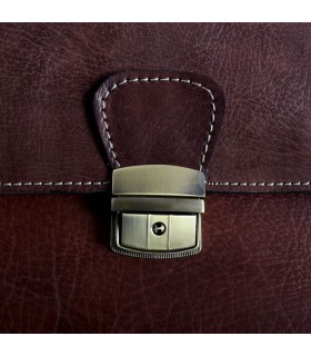 Briefcase Office leather - 3 compartments - inside pocket for mobile - 38 cm