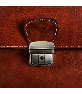 Briefcase Office leather - 3 compartments - inside pocket for mobile - 38 cm
