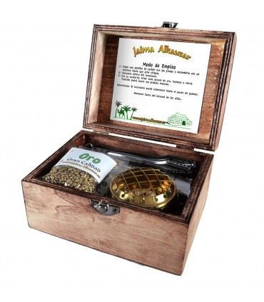 Confezione tesori d'Oriente - Incenso Mirra e oro - include pinzette incensiere e carbonio-