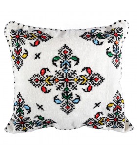Cojín Algodón Y Lana - Bordado A Mano - Artesanal - 35 cm