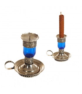 Portavelas Cristal con Alpaca - Plato - Varios Colores