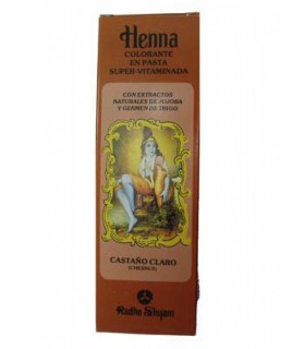 Henna Colorante En Pasta Super-Vitaminada - RADHE SHYAM - Castaño Claro - 200 ml-