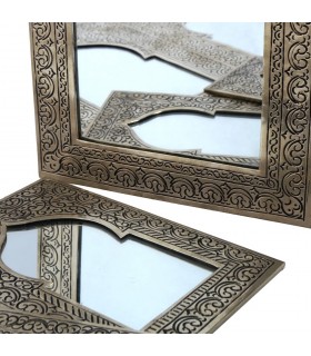 Miroir en laiton gravé - 8 tailles - Conception Arc arabes