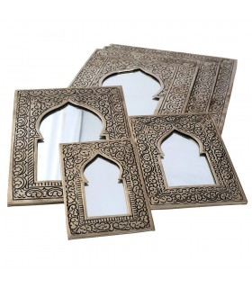 Miroir en laiton gravé - 8 tailles - Conception Arc arabes