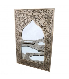 Miroir en laiton gravé - 8 tailles - Conception Arc arabes