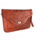 Bolso Cuero Artesanal - De Mano o Para Colgar - 2 Compartimentos - Cierre Fácil - Varios Colores - 31 cm