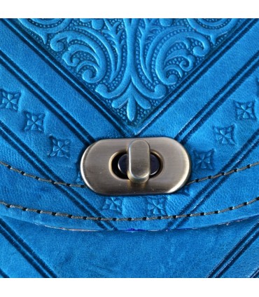 Bag Handmade Leather - hand or hanging - 2 compartments - snap - various colors - 31 cm