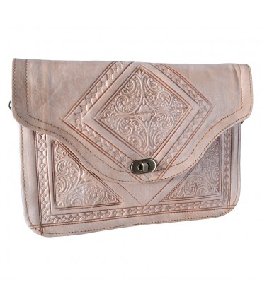 Tasche handgemachtes Leder - Hand oder hängende - 2 Fächer - Snap - in verschiedenen Farben - 31 cm