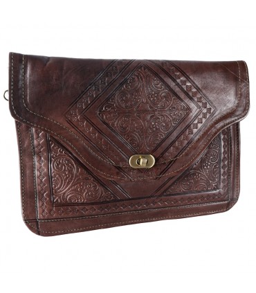 Tasche handgemachtes Leder - Hand oder hängende - 2 Fächer - Snap - in verschiedenen Farben - 31 cm