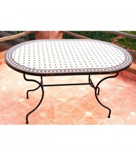 Mesa Mosaico Artesana - Ovalada - Hecha a Mano - Varias Medidas y Colores