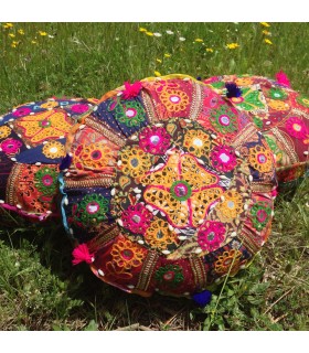 Cojín Yoga - Redondo- Decorado Indio - Incluye Relleno -40 cm