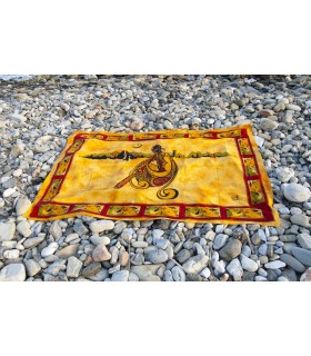 Cotton Fabric-India-Music Didgeridoo-140 x 210 cm