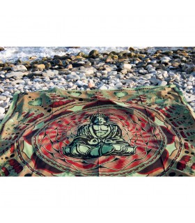 Tela Algodon Loto India- Budha Mosaico-Artesana-240 x 210 cm