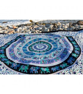 Tessuto di cotone India-Elefante Floral-Quesería Pecock - 210 x 240 cm