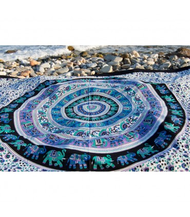 Tessuto di cotone India-Elefante Floral-Quesería Pecock - 210 x 240 cm