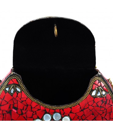 Party Tasche - Keramik Messing und Mutter der Perle-inlay