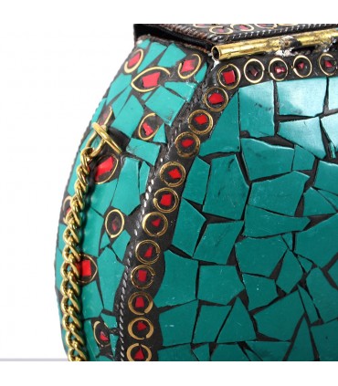 Party Tasche - Keramik Messing und Mutter der Perle-inlay