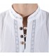Baumwolle - Hals weißen Shirt bestickt - verschiedene Größen