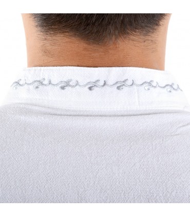 Baumwolle - Hals weißen Shirt bestickt - verschiedene Größen