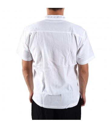 Baumwolle - Hals weißen Shirt bestickt - verschiedene Größen
