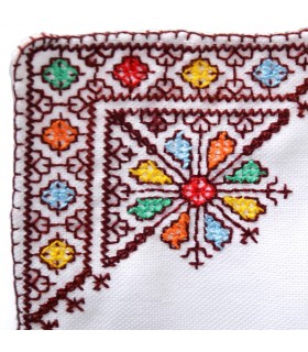 Juego Salvamanteles Y 4 Servilletas - Algodón Y Bordados - Producto Artesanal - Varios Colores