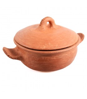 Clay pot - healthy cooking - 100% handmade - 21 cm
