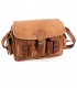 Sac en cuir à la main - 6 poches - 2 couleurs - Handmade