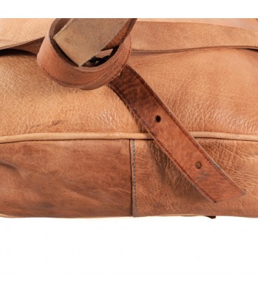Sac en cuir à la main - 6 poches - 2 couleurs - Handmade