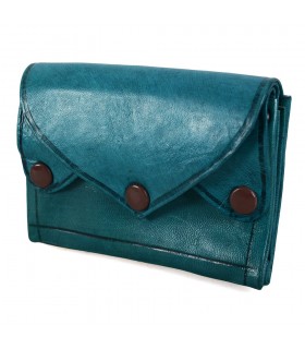 Portafoglio in pelle - Chiusura a clip - 4 tasche