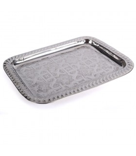 Rechteckiges Teetablett - Andalusische Gravur - Wellenrand