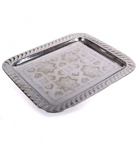 Rechteckiges Teetablett - Andalusische Gravur - Wellenrand