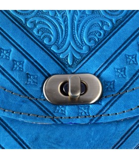 Bolso Cuero Artesanal - Funda Tablet - De Mano o Para Colgar - 2 Compartimentos - Cierre Fácil - Varios Colores - 31 cm
