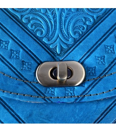 Bag Handmade Leather - hand or hanging - 2 compartments - snap - various colors - 31 cm