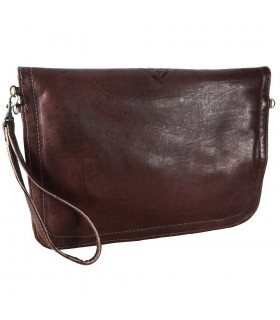 Bolso Cuero Artesanal - Funda Tablet - De Mano o Para Colgar - 2 Compartimentos - Cierre Fácil - Varios Colores - 31 cm