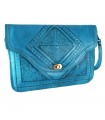 Bolso Cuero Artesanal - Funda Smart Phone - De Mano o Para Colgar - 2 Compartimentos - Cierre Fácil - Varios Colores - 31 cm
