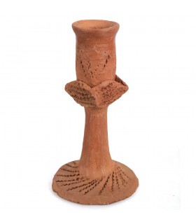 Candelabro de Barro - Artesanal - Realizado Artesanalmente - 15 cm