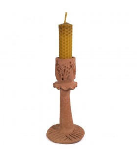 Candelabro de Barro - Artesanal - Realizado Artesanalmente - 15 cm