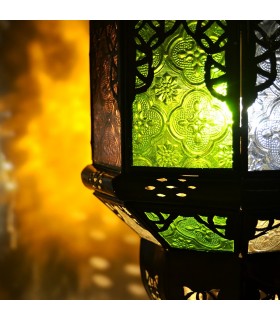 Lampe Arcos Andalus - Cristaux Colorés - 50 cm - Chaîne et Rosace de Plafond