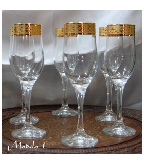 Set 6 Cups - Golden Edge - 4 Models