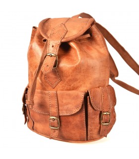 Mochila Cuero Artesanal - 4 Compartimentos - Modelo Beldi
