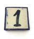 Chiffres Blue Tile - Fait à la main - 5 x 5 cm - Modèle Sarka