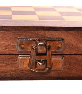 Ajedrez Madera Plegable - Fichas Artesanales - Modelo Akla