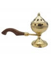 Censer de bronze - cabo de madeira - modelo AHKAM