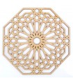 Durchbrochenes arabisches Gitter - lasergeschnittenes Holz - Modell 8 - 20 x 20 cm