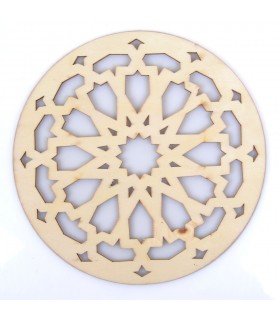 Treliça árabe Openwork - Suporte de vidro - Madeira cortada a laser - Modelo 9 - 10 cm
