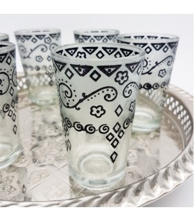Juego 6 Vasos de Té Grabados - Relieve Diseño Floral- Modelo ZAHARA