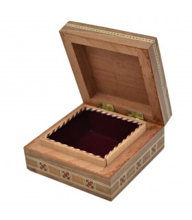 Caja Taracea Cuadrada Siria - Tapa Estrella Granadina - 8.5 cm