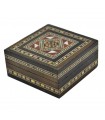 Caja Taracea Árabe Cuadrada Siria - Tapa Decorada  - 7,5 cm