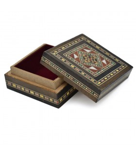 Caja Taracea Árabe Cuadrada Siria - Tapa Decorada  - 7,5 cm